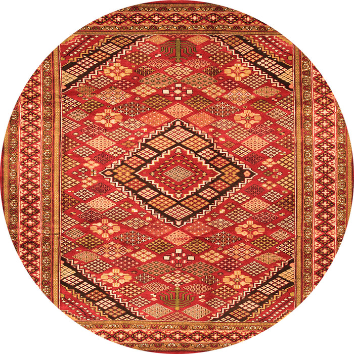 Square Persian Orange Traditional Rug, tr74org