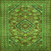 Round Machine Washable Persian Green Traditional Area Rugs, wshtr74grn