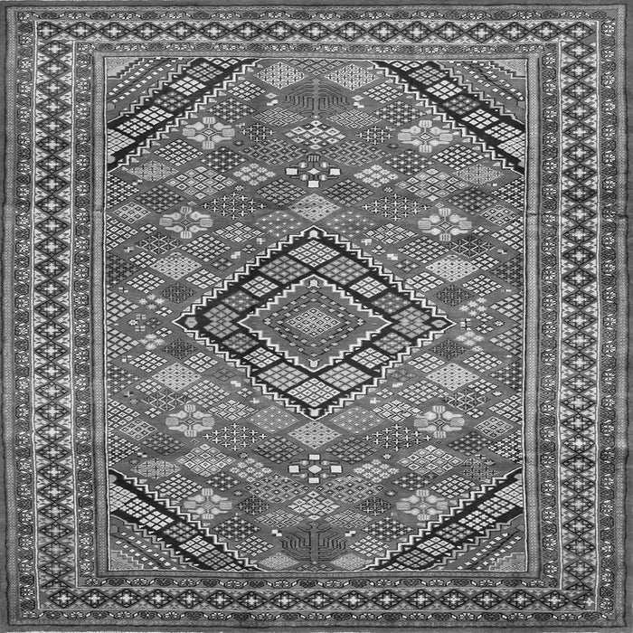 Round Machine Washable Persian Gray Traditional Rug, wshtr74gry