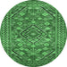 Round Persian Emerald Green Traditional Rug, tr74emgrn