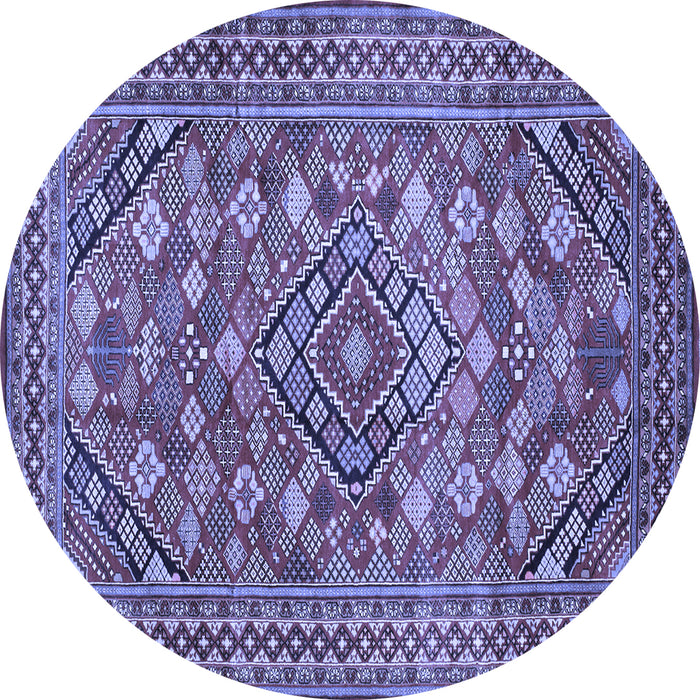 Round Persian Blue Traditional Rug, tr74blu