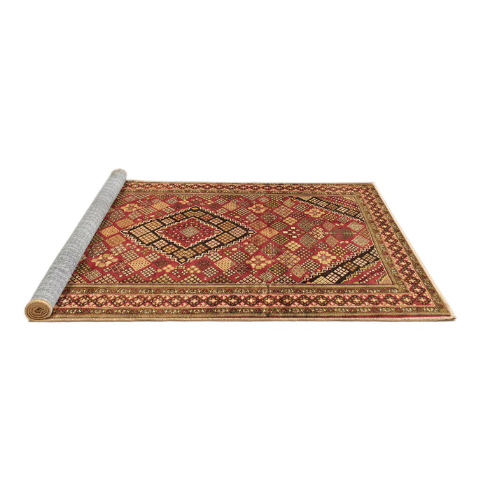 Sideview of Machine Washable Persian Brown Traditional Rug, wshtr74brn
