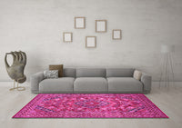 Machine Washable Persian Pink Traditional Rug, wshtr74pnk