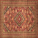 Square Persian Brown Traditional Rug, tr74brn