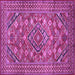 Square Machine Washable Persian Purple Traditional Area Rugs, wshtr74pur