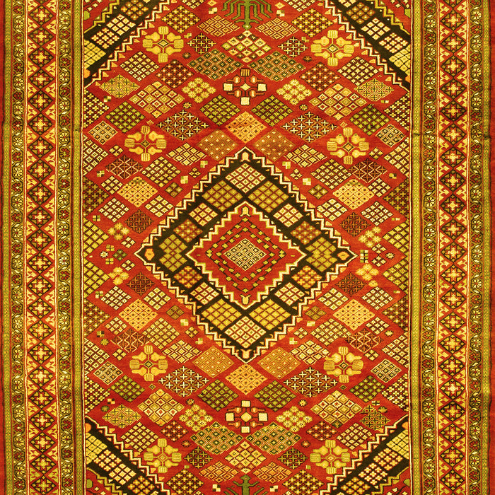 Machine Washable Persian Yellow Traditional Rug, wshtr74yw