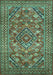 Machine Washable Persian Turquoise Traditional Area Rugs, wshtr74turq