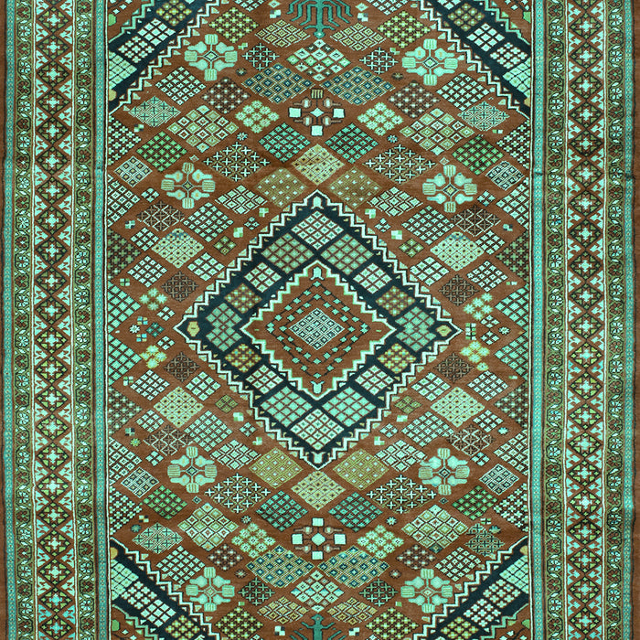 Machine Washable Persian Turquoise Traditional Area Rugs, wshtr74turq