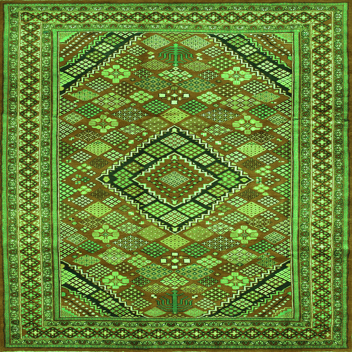 Serging Thickness of Persian Green Traditional Rug, tr74grn