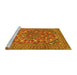 Sideview of Machine Washable Persian Yellow Traditional Rug, wshtr74yw