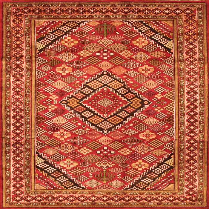 Serging Thickness of Persian Orange Traditional Rug, tr74org