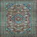 Square Persian Light Blue Traditional Rug, tr74lblu