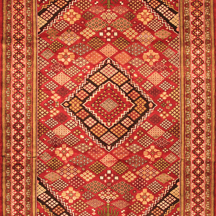 Serging Thickness of Machine Washable Persian Orange Traditional Area Rugs, wshtr74org