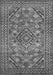 Serging Thickness of Machine Washable Persian Gray Traditional Rug, wshtr74gry