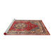 Sideview of Machine Washable Traditional Fire Brick Red Rug, wshtr75