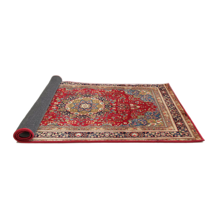 Sideview of Traditional Fire Brick Red Medallion Rug, tr75