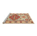 Sideview of Machine Washable Traditional Chestnut Red Rug, wshtr750