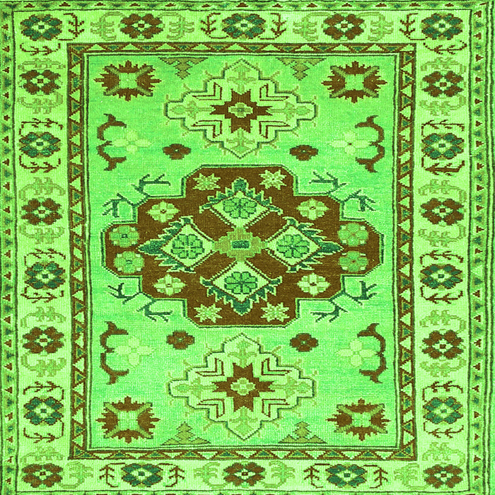 Round Machine Washable Persian Green Traditional Area Rugs, wshtr750grn