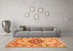 Machine Washable Persian Orange Traditional Area Rugs in a Living Room, wshtr750org