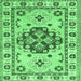 Square Machine Washable Persian Emerald Green Traditional Area Rugs, wshtr750emgrn