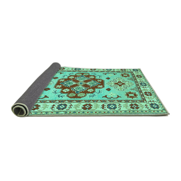 Sideview of Persian Turquoise Traditional Rug, tr750turq