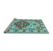 Sideview of Machine Washable Persian Light Blue Traditional Rug, wshtr750lblu