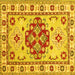 Square Machine Washable Persian Yellow Traditional Rug, wshtr750yw