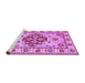 Sideview of Machine Washable Persian Purple Traditional Area Rugs, wshtr750pur