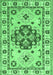 Machine Washable Persian Emerald Green Traditional Area Rugs, wshtr750emgrn