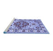 Sideview of Machine Washable Persian Blue Traditional Rug, wshtr750blu