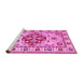 Sideview of Machine Washable Persian Pink Traditional Rug, wshtr750pnk