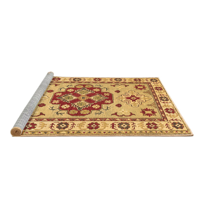 Sideview of Machine Washable Persian Brown Traditional Rug, wshtr750brn