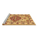 Sideview of Machine Washable Persian Brown Traditional Rug, wshtr750brn