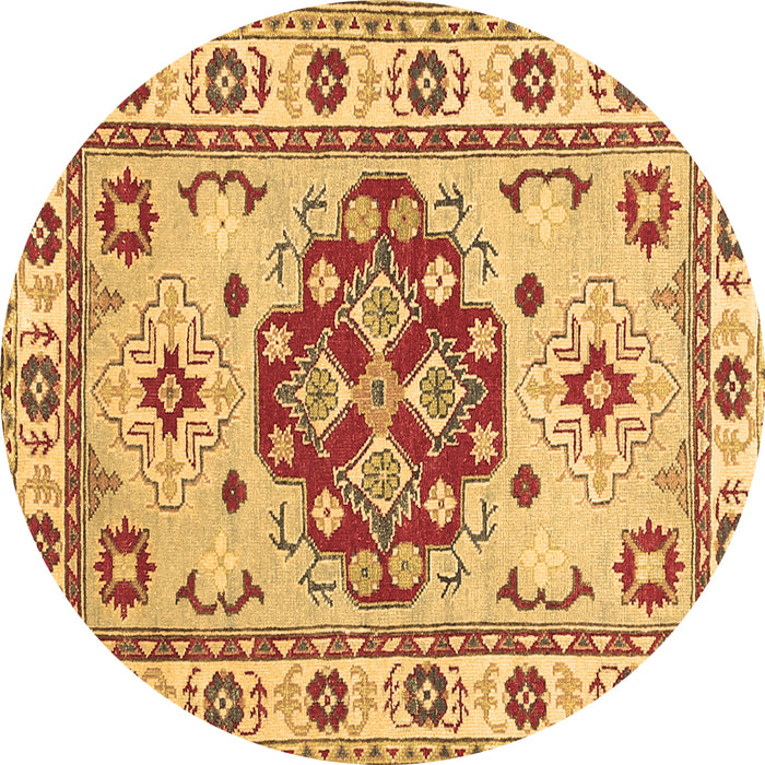 Round Persian Brown Traditional Rug, tr750brn