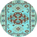 Round Persian Light Blue Traditional Rug, tr750lblu
