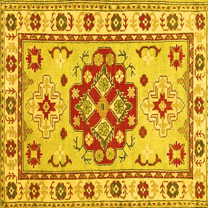 Square Persian Yellow Traditional Rug, tr750yw
