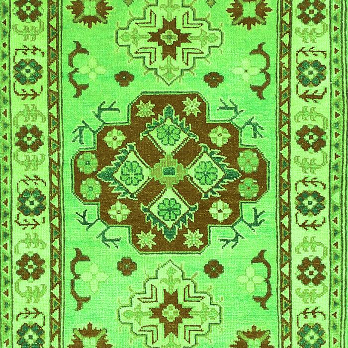 Serging Thickness of Machine Washable Persian Green Traditional Area Rugs, wshtr750grn