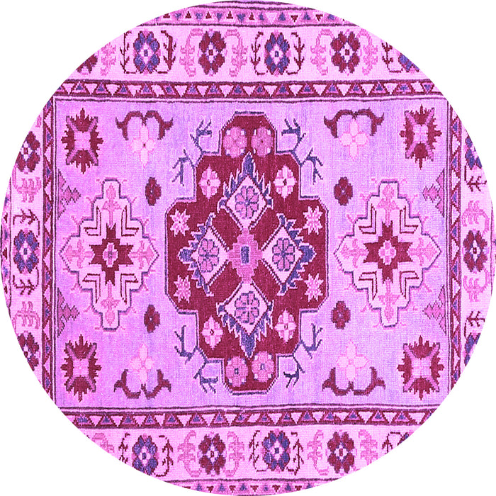 Round Machine Washable Persian Purple Traditional Area Rugs, wshtr750pur