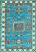 Geometric Light Blue Traditional Rug, tr751lblu