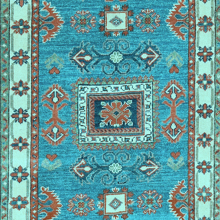 Geometric Light Blue Traditional Rug, tr751lblu