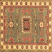 Square Machine Washable Geometric Brown Traditional Rug, wshtr751brn