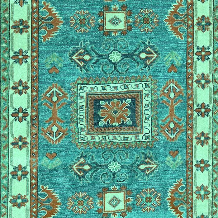 Geometric Turquoise Traditional Rug, tr751turq