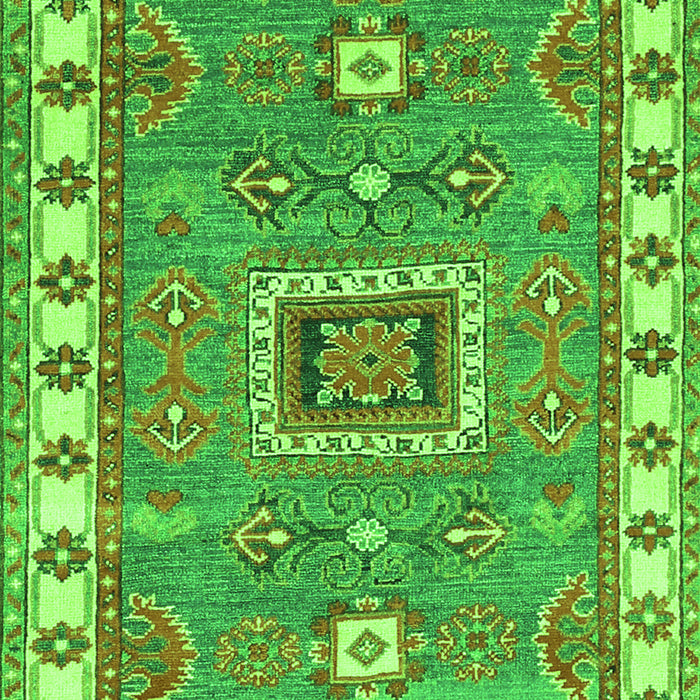 Geometric Green Traditional Rug, tr751grn