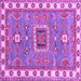 Square Machine Washable Geometric Purple Traditional Area Rugs, wshtr751pur