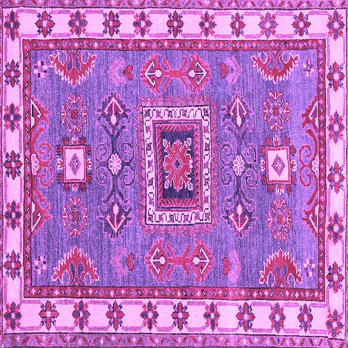 Square Geometric Purple Traditional Rug, tr751pur