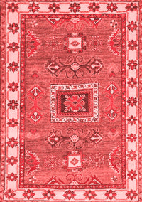 Geometric Red Traditional Rug, tr751red