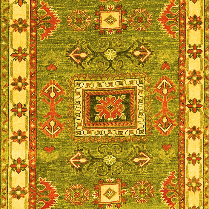 Geometric Yellow Traditional Rug, tr751yw