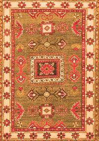 Geometric Orange Traditional Rug, tr751org