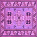 Square Geometric Purple Traditional Rug, tr752pur