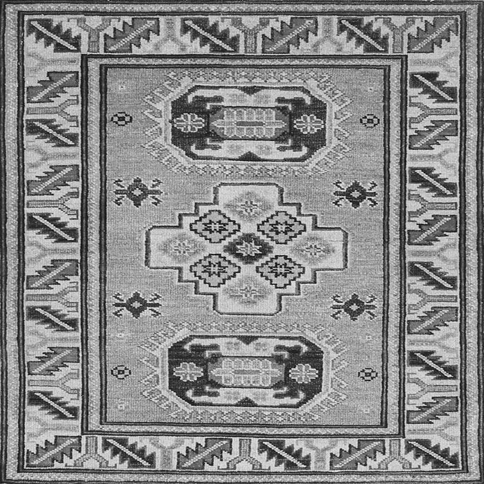 Round Machine Washable Geometric Gray Traditional Rug, wshtr752gry